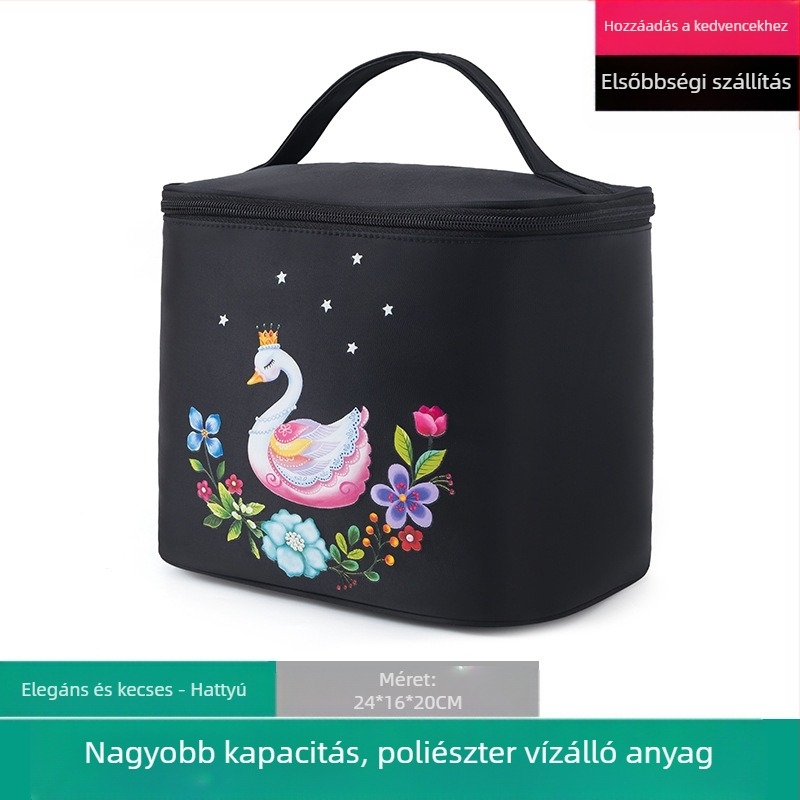 Sminkes táska, összecsukható és vízálló, hordozható utazásokhoz, Koreai-Ins stílusú, tisztálkodási neszesszer