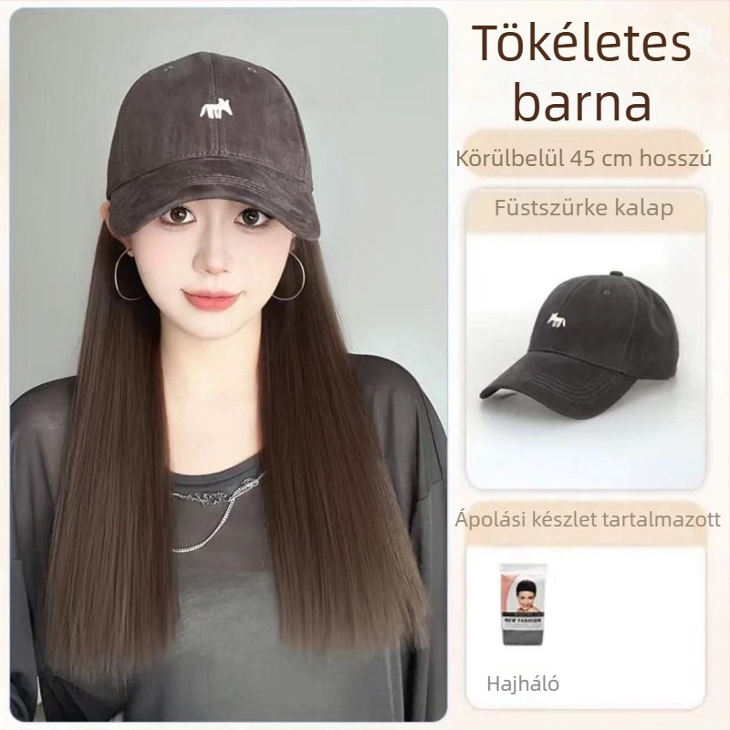 Farokkal ellátott paróka, rókás hímzett sapkával, egyrészes dizájn, kézzel szőtt, hőálló szintetikus szálakból, nagy hullám stílusú, nem festhető vagy dauerolható, minden arcforma számára