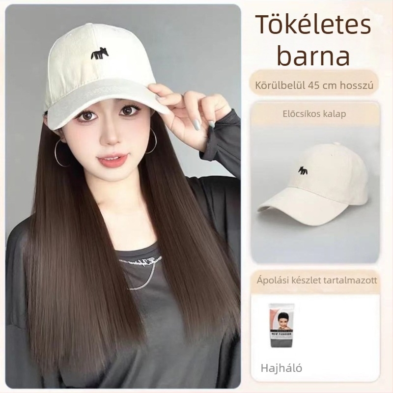 Farokkal ellátott paróka, rókás hímzett sapkával, egyrészes dizájn, kézzel szőtt, hőálló szintetikus szálakból, nagy hullám stílusú, nem festhető vagy dauerolható, minden arcforma számára