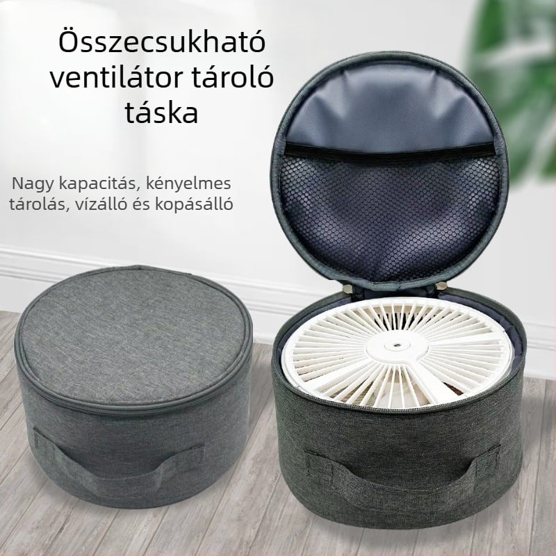 Többcélú kültéri ventilátor tárolótáska – kerek korona dizájn, anyag: szövet, modell 23, teherbírás 50