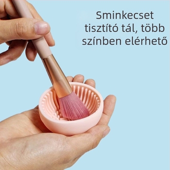 Szilikon kozmetikai ecsettisztító — kézben tartható, hordozható tisztítóedény ecsetekhez