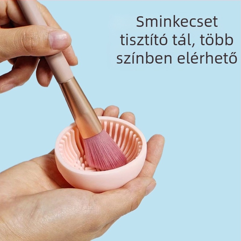 Szilikon kozmetikai ecsettisztító — kézben tartható, hordozható tisztítóedény ecsetekhez