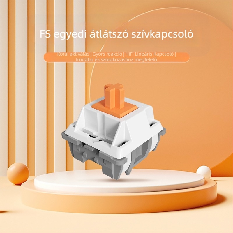 Mechanikus billentyűzet-kapcsoló testre szabható tengellyel — ötpin hot-swappable, lineáris, csendes működés