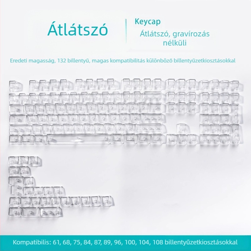 Readson átlátszó PC keycap mechanikus billentyűzethez, oldal- és felül gravírozott.