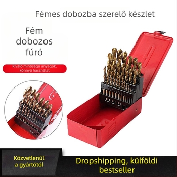 Jiashiteng spirálfúrókészlet, 25 darab, fémdobozos, elektromos fúróhoz