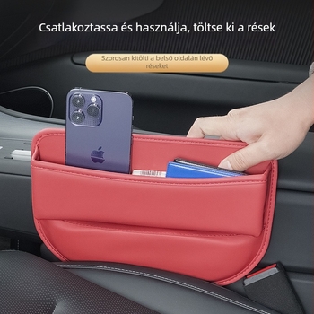 Bőr autóülés közti tároló doboz, teleszkópos, vízálló