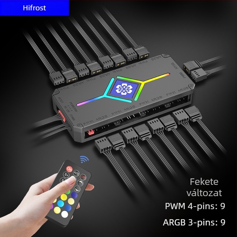 CoolMoon V11 ARGB hub az alaplapon, 1-10 elosztó, 5V 3-Pin csatlakozó, független tápegység, több interfész dizájn