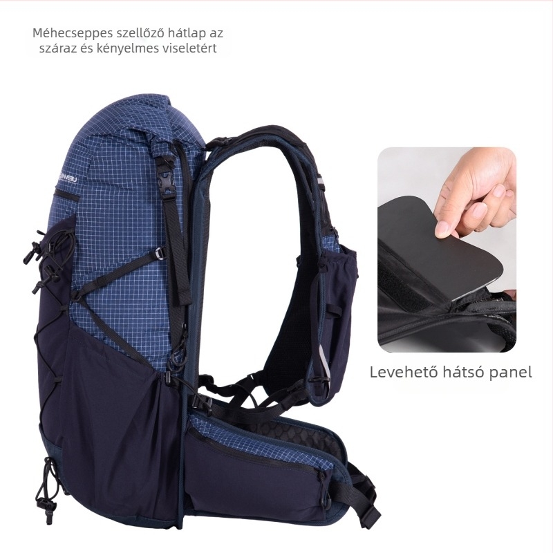 ANMEILU Uniszex túrahátizsák, nylon, 30L kapacitás, fiziológiás görbületű hátsó panel, poliészter bélés, szabadtéri sportokra