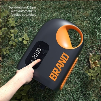 Hordozható elektromos levegőpumpa felfújható eszközökhöz (SUP, kajak, felfújható matrac) – DC12V, 120W, 70 L/min, egyhengeres, 5–20 perc üzemidő