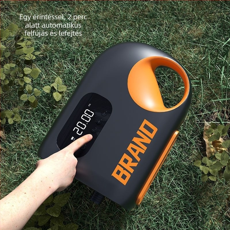 Hordozható elektromos levegőpumpa felfújható eszközökhöz (SUP, kajak, felfújható matrac) – DC12V, 120W, 70 L/min, egyhengeres, 5–20 perc üzemidő