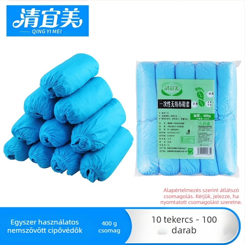 Nem szőtt anyagból készült cipővédő, megvastagított, csúszásmentes, kopásálló, lebomló