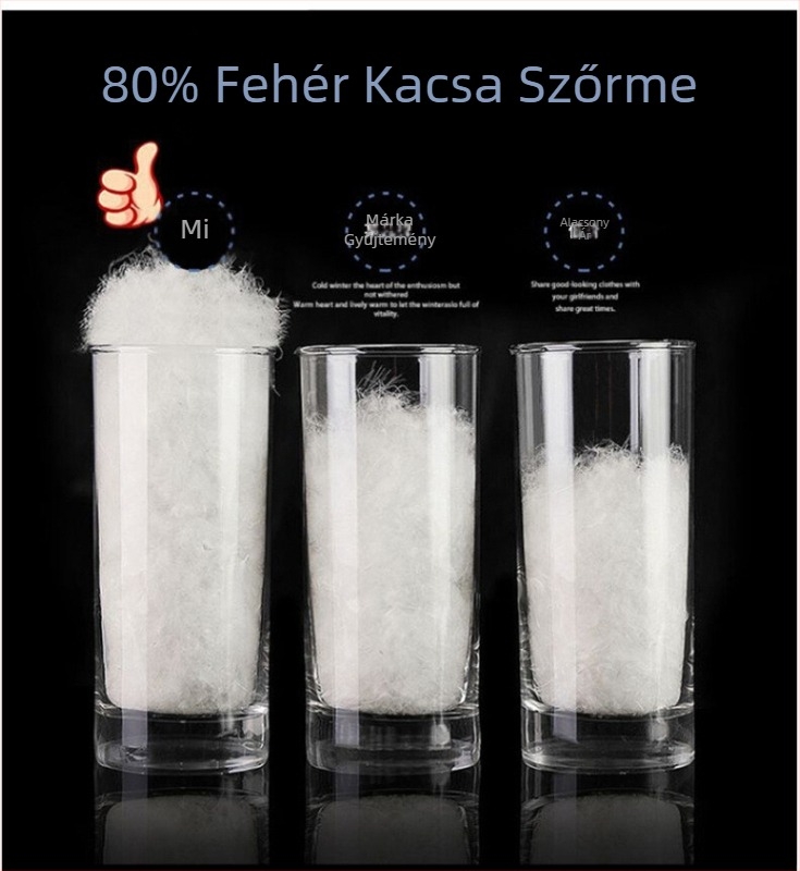 Fehér kacsa pehelytöltésű vastag télikabát; koreai stílus; kamuflázs mintázat; puhaság 550