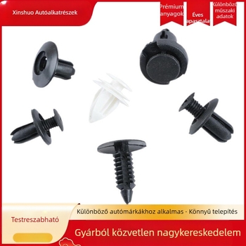 Autóklipsz készlet – nylon belső ajtópanel és lökhárító csipeszek, 100 darab dobozban (általános kompatibilitás)