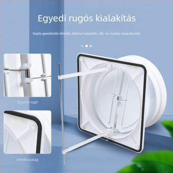 Konyhai szellőztetés-visszacsapó szelep, magas tömítettségű, ABS műanyag, egyirányú működés