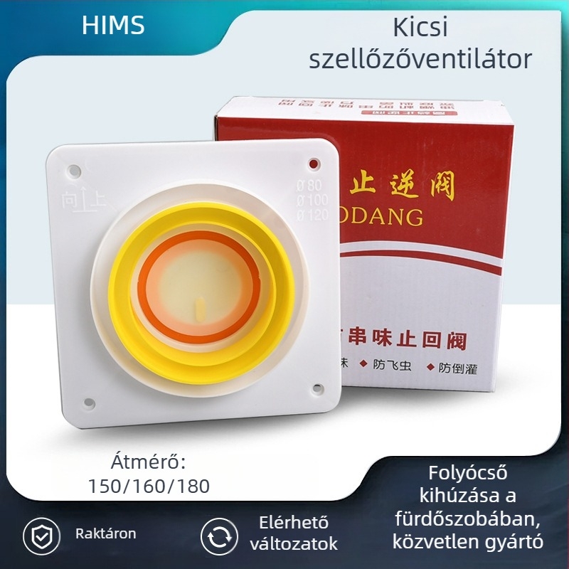 Konyhai szellőztetés-visszacsapó szelep, magas tömítettségű, ABS műanyag, egyirányú működés