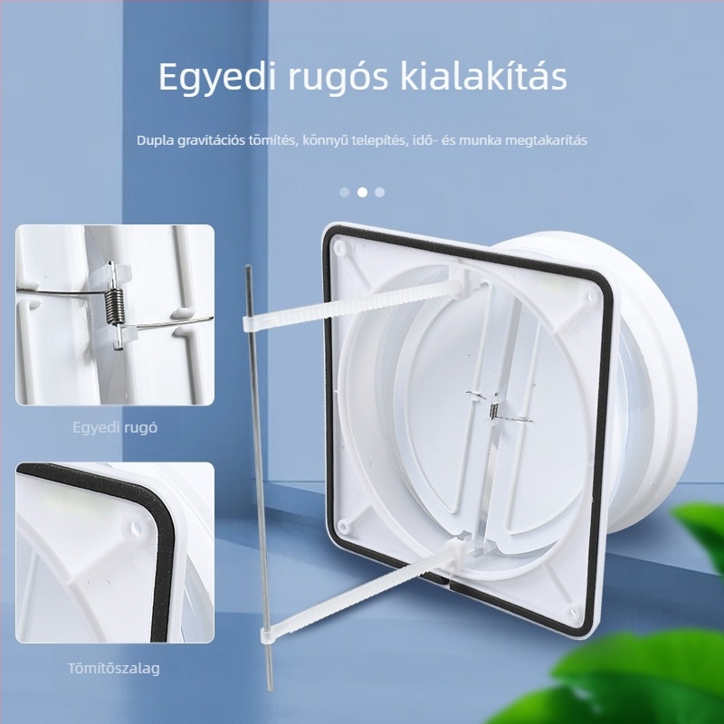 Konyhai szellőztetés-visszacsapó szelep, magas tömítettségű, ABS műanyag, egyirányú működés