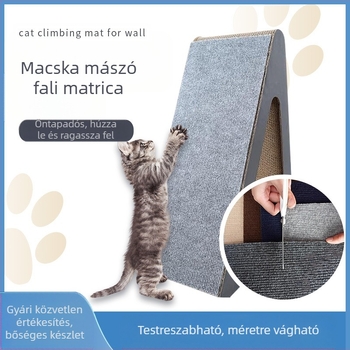 Macska mászó készlet öntapadós faliképekkel, filc kaparó párnával és padlószőnyeggel otthoni használatra