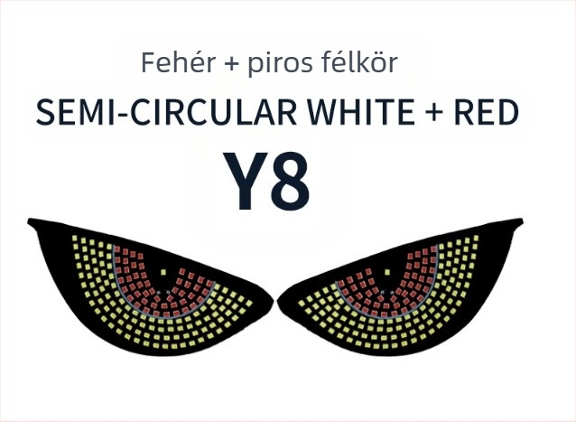 LED autó szemfények több üzemmódban riasztó fények, modell MKS-9980, univerzális kompatibilitás, interaktív hátsó tükör fények