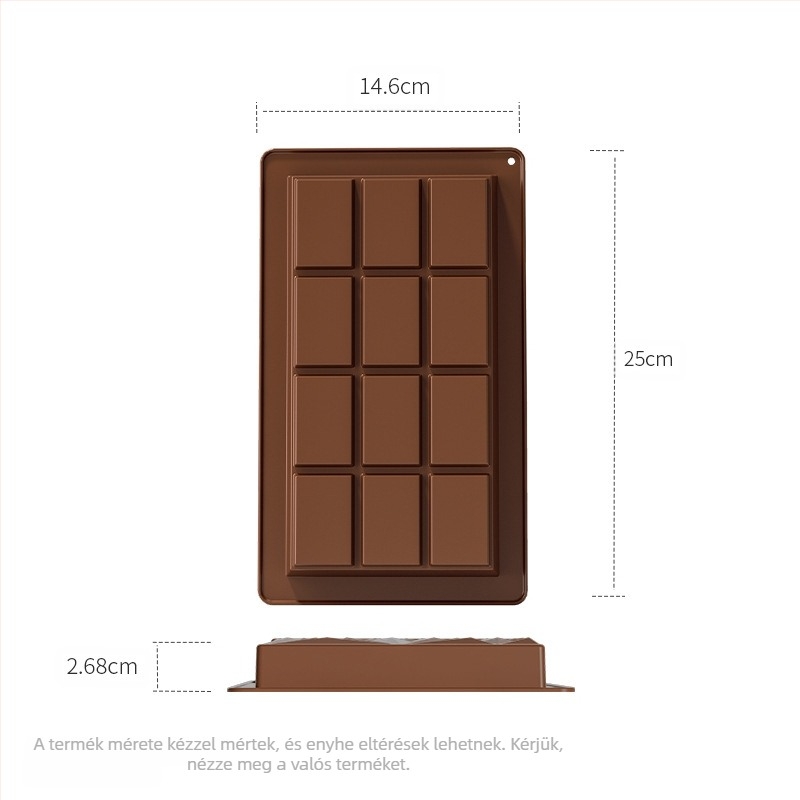 Yonghao csokoládéforma – téglalap alakú, élelmiszer-minőségű szilikon, 87 g, sütéshez