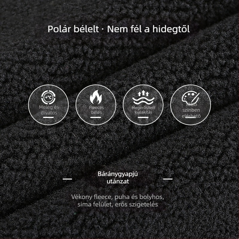Kapucnis csíkos kockás pulóver, fleece-béléssel, 96% feletti báránygyapjú, őszi szabás