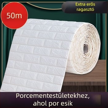 Öntapadós falpanel polisztiroldhaból nedvességálló és vízálló megoldás cement falakhoz és egyenetlen felületekhez (anyag: polisztirol hab; vízálló; nedvességálló; öntapadó; alkalmas cement falakhoz)