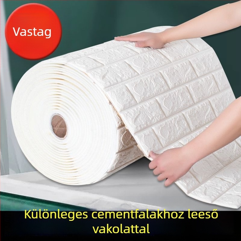 Öntapadós falpanel polisztiroldhaból nedvességálló és vízálló megoldás cement falakhoz és egyenetlen felületekhez (anyag: polisztirol hab; vízálló; nedvességálló; öntapadó; alkalmas cement falakhoz)