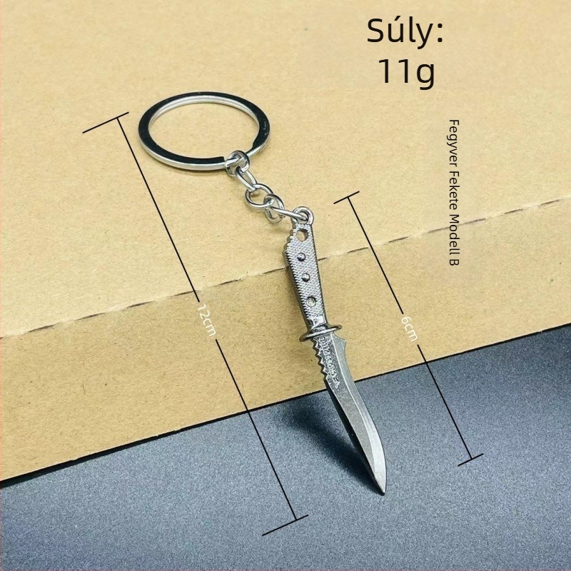 Valorant-által inspirált M4 karomkéses kulcstartó, cink ötvözet, modern minimalista dizájn