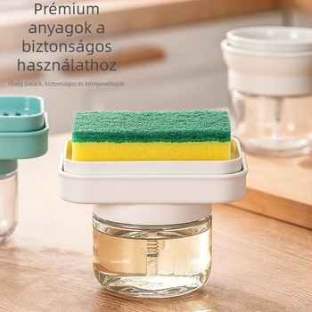 Üvegből készült kézi nyomású mosogatószer-adagoló, modern minimalista stílus