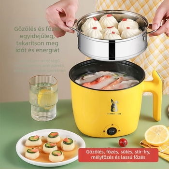 Elektromos forrófazék, 600W, többfunkciós: gőzölés, sütés, főzés, pörkölt, forró fazék; 1–2 személynek; belső tartály rozsdamentes acélból; 110V