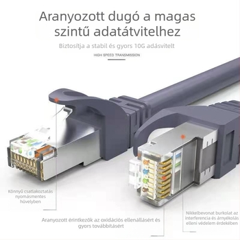 QS5070 Cat7 Shielded RJ-45 Hálózati jumper, Choseal/Akihabara, 10Gbps, oxigénmentes réz, Ø6.8 mm
