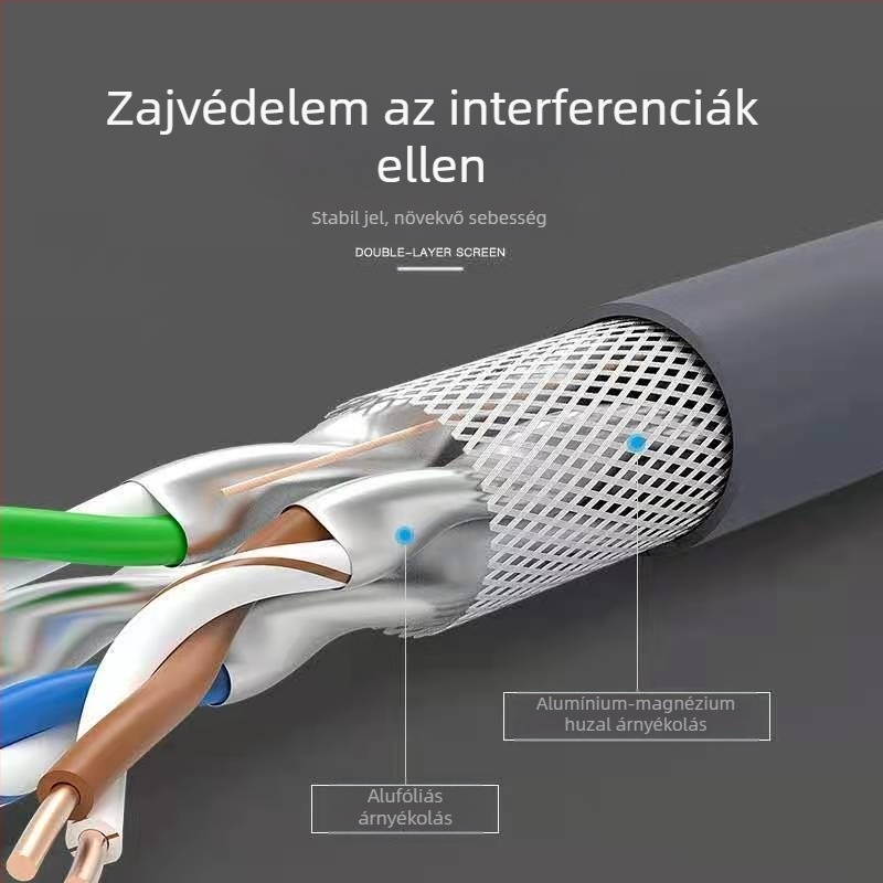 QS5070 Cat7 Shielded RJ-45 Hálózati jumper, Choseal/Akihabara, 10Gbps, oxigénmentes réz, Ø6.8 mm
