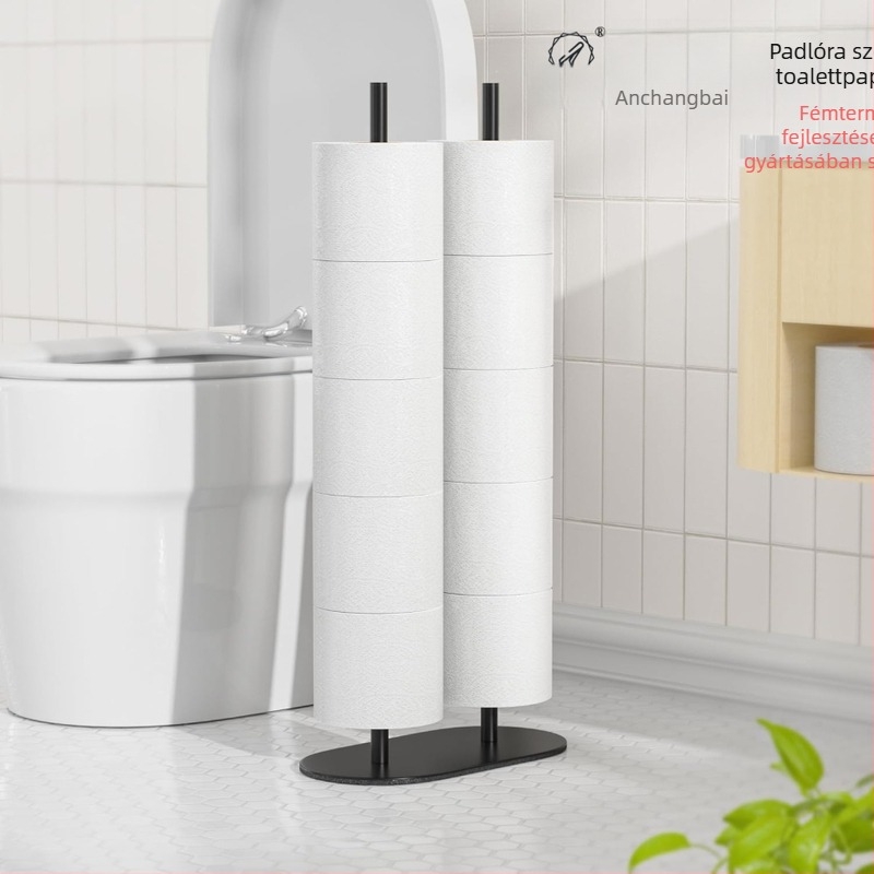 Wc oldalsó tároló állvány - rozsdamentes acél, ovális alak, festett felület, könnyed luxus stílus, márka Ann Taste Hundred