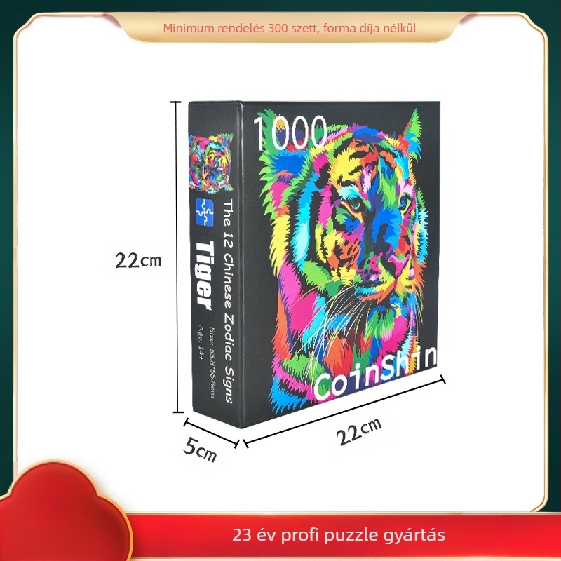 1000 darabos puzzle: pandémiás téma, állatos jelenet otthoni családi oktatás és stresszoldás — (Anyag: papír; Kategória: síkpuzzle; Egyéni képek; Csomagolás: Heaven and Earth doboz; Kor: 7–14 év)