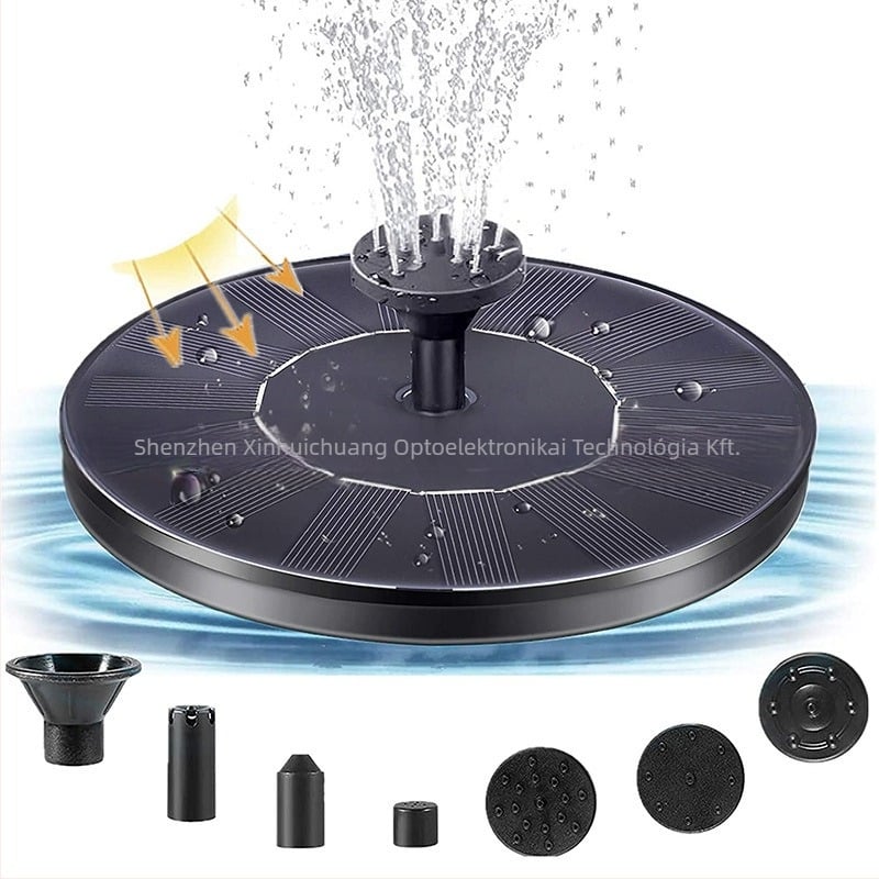 Napelemes szökőkút tavakhoz és kertekhez – úszó kültéri vízi dekoráció mintázott permetezéssel, energiatakarékos