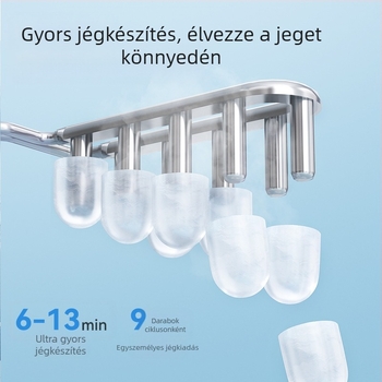 Leshi jégkészítő ZB08 – 220V, 100W, kapacitás 1,5 L, 1–5 személy számára, teljesen automata kör alakú jégkocka készítő