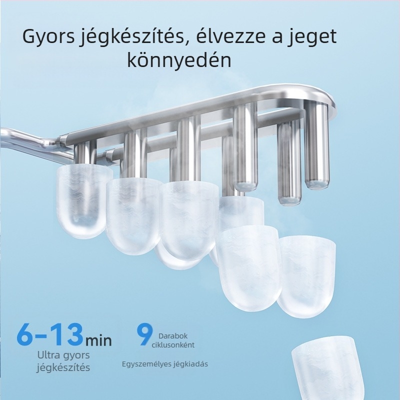 Leshi jégkészítő ZB08 – 220V, 100W, kapacitás 1,5 L, 1–5 személy számára, teljesen automata kör alakú jégkocka készítő