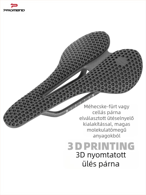 PROMEND kerékpárnyereg SD-585, 3D-s nyomtatott szénszálas ív, bőr felület méhsejt mintázattal, nylon alsó héj, hegyi kerékpárhoz