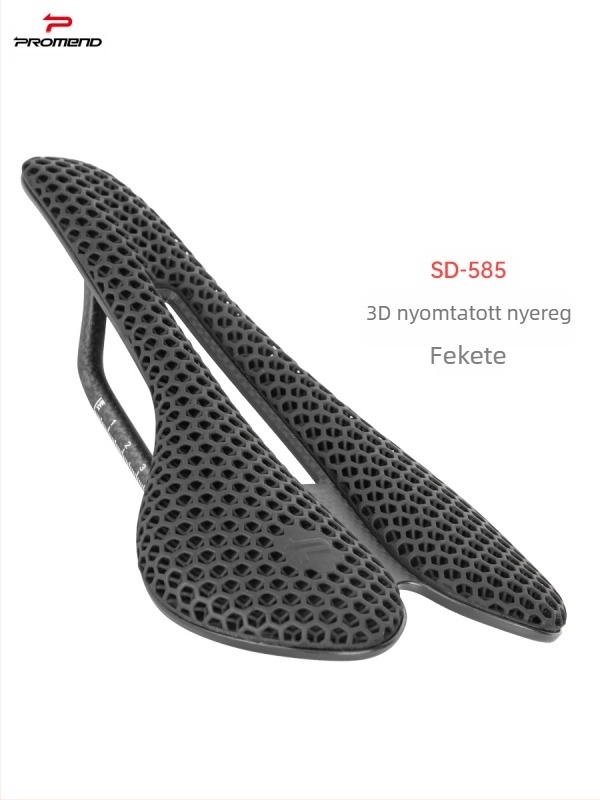 PROMEND kerékpárnyereg SD-585, 3D-s nyomtatott szénszálas ív, bőr felület méhsejt mintázattal, nylon alsó héj, hegyi kerékpárhoz