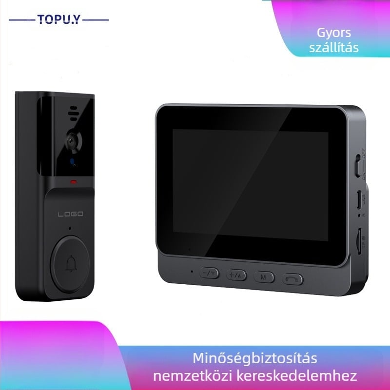 TOPU.Y I5-364 videóajtócsengő, intelligens kijelzővel, vezeték nélküli interkom, HD videómegfigyelés