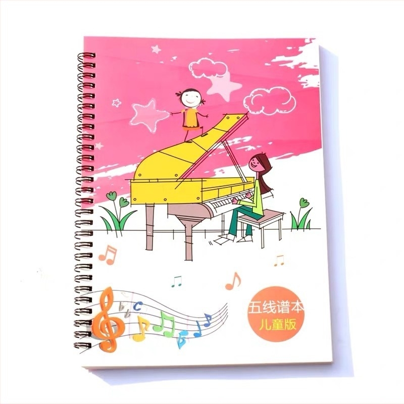 Gitár kottafüzet spirálkötéssel, egyedi nyomtatás, 200 oldal, Daolin papír 80–120 g/m²