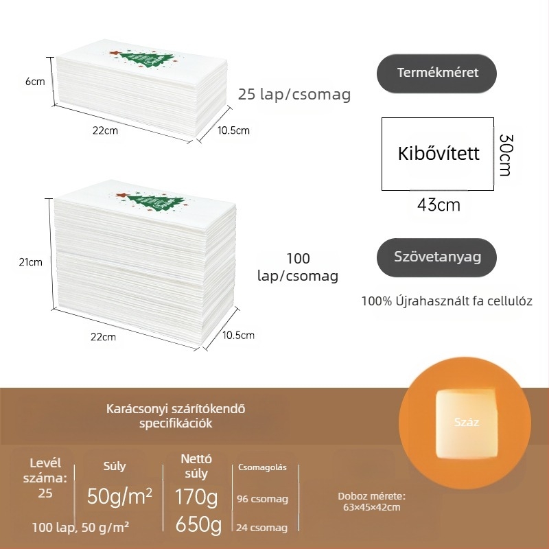 Pormentes egyszer használatos szalvéta és alátét nyugati éttermekhez, logó nyomtatás, testreszabható, 25/50 lap, anyag: virgin fa cellulóz, kiváló minőségű papír
