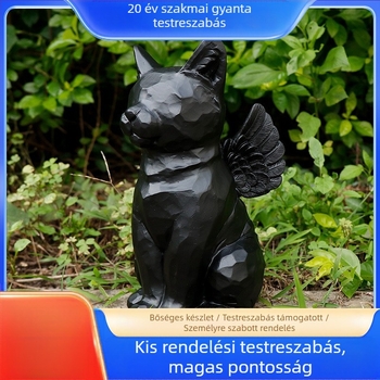 Háziállat-urnás szobor gyantából – dekoratív alkotás kerthez, udvarhoz és teraszhoz, modern művészeti stílus, gravírozás és öntés