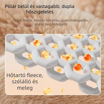 Meleg síkesztyű poliészter rostból, fleece béléssel, vastagított kivitel, kültéri téli sportokra és kerékpározásra, tenyér védelem