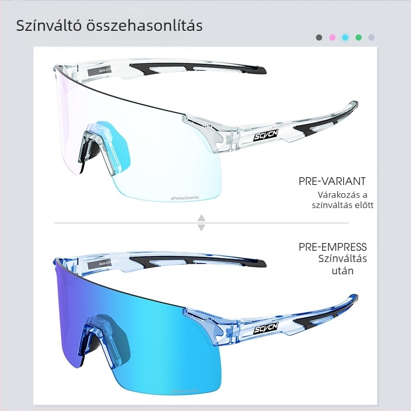 SCVCN Kerékpáros szemüveg, TR90 keret, szélvédett, kompatibilis dioptriás szemüveggel