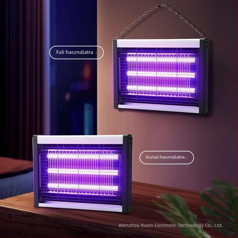 LED szúnyogriasztó lámpa, falra szerelhető, 61㎡+ lefedettség, elektromos sokk