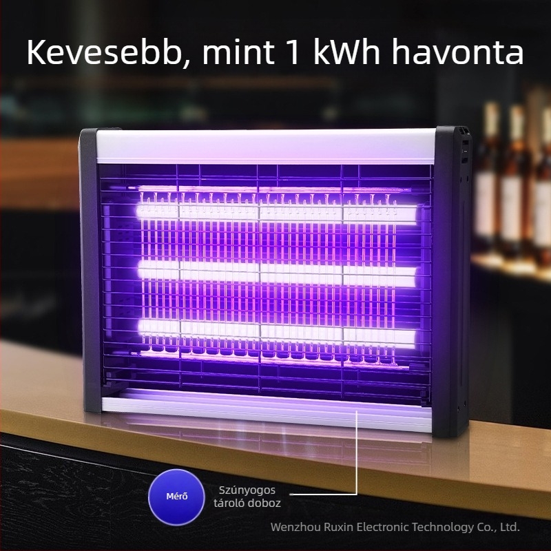 LED szúnyogriasztó lámpa, falra szerelhető, 61㎡+ lefedettség, elektromos sokk