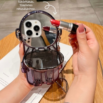 iPhone-hoz készült tokozás űrállomás glitter dizájnnal és diagonális lógó lánccal, TPU anyagból, kézzel készített, stílus: rajzfilm/trend/könnyű luxus, védelem: ütésálló, hőelvezetés, leesés elleni, kompatibilis Apple iPhone