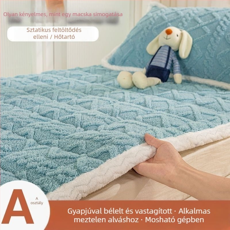 Őszi–téli tejfleece ágynemű készlet egyszemélyes ágyhoz – három részes, korall fleece