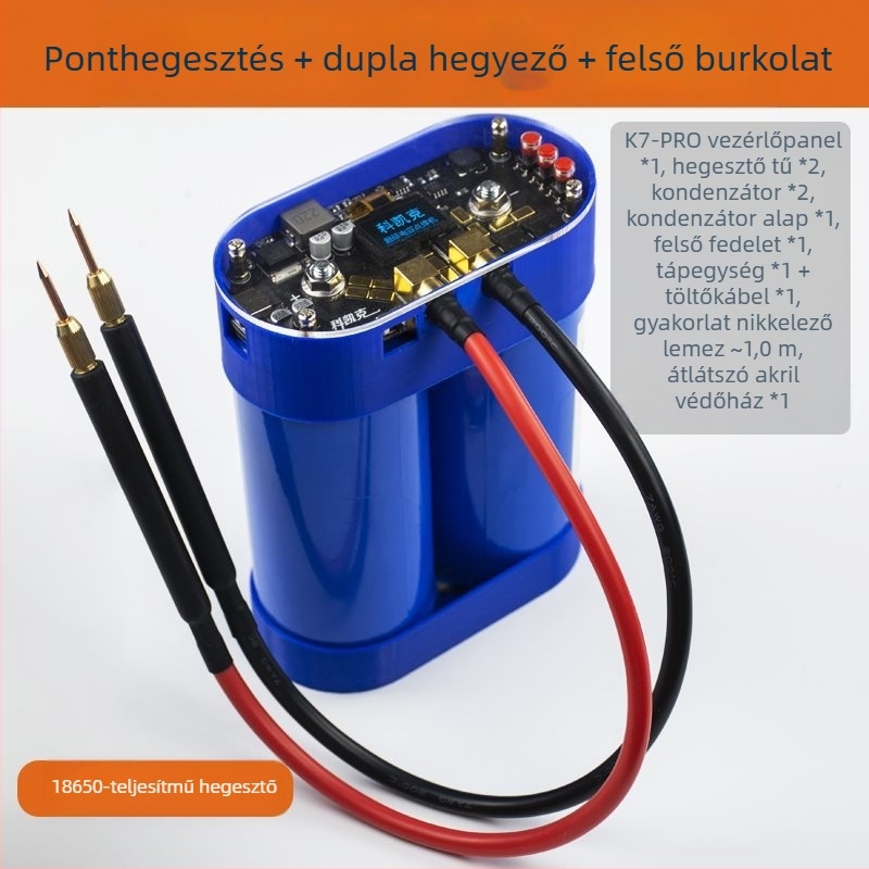K7 LCD-kijelzős intelligens vezérlésű dupla impulzusos ponthegesztő Li-ion 18650 akkumulátorokhoz, DIY kiegészítő, modell 1003502694
