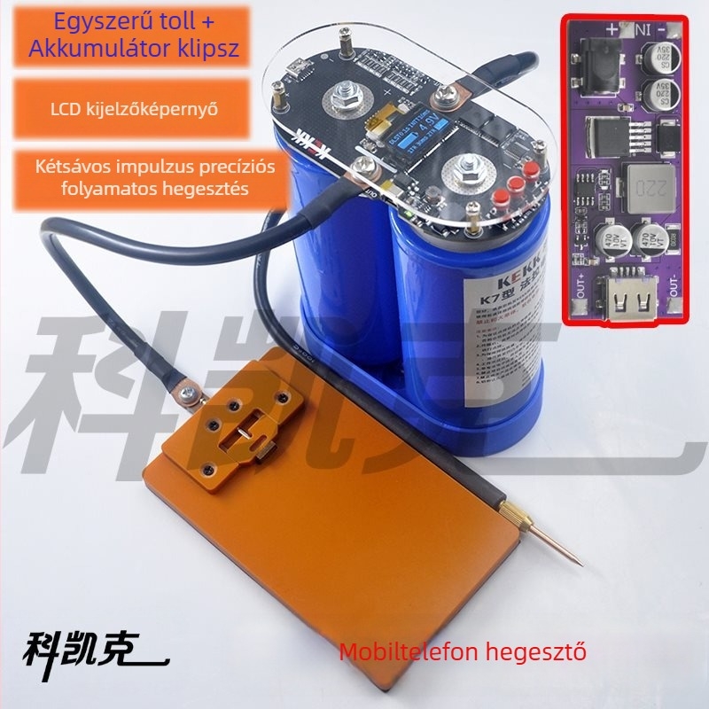 K7 LCD-kijelzős intelligens vezérlésű dupla impulzusos ponthegesztő Li-ion 18650 akkumulátorokhoz, DIY kiegészítő, modell 1003502694